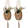 Generic 2 confezioni di appendipiante in juta a maglia lunga per vasi da 7,6 cm a 30,5 cm, porta vasi da fiori con ganci a S per Halloween, decorazione per la casa in stile boho