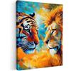 MuchoWow© Quadri Grandi Dimensioni Quadretti Da Parete Quadro Moderno | 30x40 cm - Camera Da Letto Stampa Foto Su Tela Soggiorno Cornice Decorazioni Animali - Arte - Leone - Tigre
