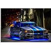 WXXF Nissan Skyline Fast and Furious 2 Notte Tela Arte Poster e Parete Stampa di immagini Moderna Camera Familiare Poster Decorazione 24 x 36 Pollici (60 x 90 cm)