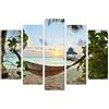 AREDE Set di 5 Stampe da Parete Quadri Moderni Decorazioni da Muro per Casa Soggiorno Camera da Letto e Cucina Spiaggia delle Maldive| 120 x 80 cm | Pronto da appendere