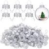 TAXTYHRE Decorazioni Natalizie, 100 Pezzi Tappi per Ornamenti Natalizi, Tappi Rotondi in Metallo, 12 mm, Tappo di Ricambio per Pallina di Natale, per Palline di Natale e Porcellana (Argento)