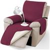 CYCMACO Universale Copripoltrona Grande 1 Posto Relax Reclinabile, Bordeaux | Antiscivolo Copripoltrona Elettrica Reclinabile, Copri Poltrona Con Braccioli, Copripoltrone Con Tasche Laterali