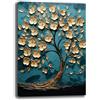 Printerland Quadro Moderno soggiorno Verticale ALBERO della VITA Azzurro Astratto Quadri moderni da Parete Stampa su tela Canvas Decorazione Murale muro Arredo Camera da letto Salone (10, 30x40 cm)