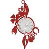 Arti & Mestieri Orologio da Parete Good Luck Rosso e Bianco Marmo