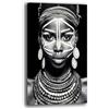 Printerland Quadro Moderno Donna Africana Bianco Nero Quadri moderni soggiorno da Parete XXL grande Stampa su tela Canvas Decorazione Murale muro Arredo Camera da letto Cucina (10, 40x70 cm)