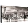 Wallazz Quadri Moderni Soggiorno New York, Skyline - 100% Made in Italy - Stampa HD su Tela Canvas - Quadro Camera da Letto - Qualità Artigianale - 50x100cm