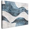 MuchoWow© Quadro Moderno Soggiorno Decorazioni Da Parete Quadri Su Tela Da | 70x50 cm - Salotto Grandi Foto Con Cornice Stampe Su Tela Camera Da Letto Linee - Onde - Blu - Astratto