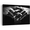 ARTTOR Stampe da Parete 100x70 cm Quadro su Tela Bianco e Nero Persone - 4960 | Chitarra Musicista Musica Quadro Decorativo 1 pezzo Soggiorno Camera da Letto Arte da Parete Decorazione da Parete ARTTOR