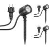 ledscom.de 3 piccoli faretti LED da giardino con picchetto TARL per esterni, IP65, neri, 4,3 W, 340 lm, bianco caldo