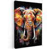 MuchoWow© Stampa Su Tela Decorazioni Pareti Canvas Grandi Dimensioni Quadri | 80x120 cm - Con Cornice Moderni Quadro Soggiorno Foto Camera Da LettoElefante - Graffiti - Nero - Animali - Colori