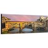 Wallazz Quadri Moderni Soggiorno Firenze, Ponte Vecchio, Arno, Skyline, Cipressi - 100% Made in Italy - Stampa HD su Tela Canvas - Quadro Camera da Letto - Qualità Artigianale - 50x100cm