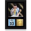 Win FC Lionel Messi Celebratory World Cup 2022 - Espositore con foto in formato A4, con firma digitale riprodotta, regalo per gli appassionati di calcio