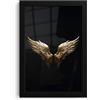 MuchoWow© Quadri Con Cornice Decorativi Murale Aesthetic Incorniciato | 20x30 cm - Trittico Muro Verticali Decorazione Murali Grandi Ali - Angelo - Oro - Nero - Astratto