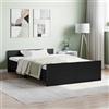 Gecheer Struttura Letto Moderno in Legno Multistrato Nero con Testiera e Pediera, 120x200 cm, Letto Piazza e Mezza con Doghe