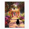 GAINOW Vintage Monet Gartenkatze-Tela Artistica, famoso dipinto ad olio, Poster di Monet con fiori e gatto nero, divertente stampa floreale per la decorazione della camera da letto 30x40cm non