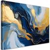 Feeby Quadro su Tela Non Tessuta - Stampa Su Tela - Struttura marmo astratto Blu Oro - 120x80 cm - Decorazione Murale - Moderno Soggiorno - quadri moderni soggiorno - poster