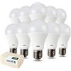 DYA SET di 10 LAMPADINE LED DYA GOCCIA A60, Attacco E27 - LUCE CALDA 3000K - 12W EQUIVALENTI A 100W