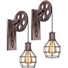 PETITES ECREVISSES Lampada da Parete vintage E27 Applique da Parete Interno Industriale Illuminazione a Soffitto Retro Edison per Camera Soffitta Ristorante (Ruggine Rossa - 2 pezzi)