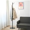 [en.casa] Appendiabiti da Terra Design Albero con Base in Marmo Colonna e Rami in Acciaio con Finitura Effetto Legno Porta Abiti Autoportante Altezza 172 cm Nero