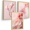 Nacnic Set 3 Quadri Orchidea Rosa Effetto Marmo Moderni Arredamento Salotto Camera Da Letto Cucina Bagno A4 Senza Cornice
