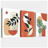 HALFLEMART 3 Pcs Foglie astratte e sole arancione Stampa su tela Con Cornice Nordico minimalista Pittura Quadri su tela Quadri Moderni Camera da Letto Soggiorno Decorazioni Murale 120x60cm(16x24x3pcs)