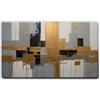 Giallobus - Quadro - 20 - Rettangoli neri grigi oro - Tela Canvas Telaio Standard - 140x80 - Pronto da appendere - Quadri moderni per la casa