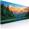 CheQuadro! Quadro lago di montagna, quadro xxl, decorazione da parete, quadro moderno soggiorno, Riflessi del tramonto su un tranquillo lago di montagna mow10-180x70 cm