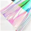 Generic Tessuto in PVC trasparente iridescente olografico trasparente laser arcobaleno, vinile per fai da te, patchwork, borse, fiocchi, creazione di gioielli, 30 x 135 cm