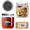 KADAX Set di 12 barattoli per conserve KADAX 425 ml TO82 Argento, vasetti Mason Jar con coperchio a vite, barattoli ermetici con chiusura twist-off, preparazione dei pasti, overnight oats, pasta madre