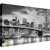 Wallazz Quadri Moderni Soggiorno New York, Skyline - 100% Made in Italy - Stampa HD su Tela Canvas - Quadro Camera da Letto - Qualità Artigianale - 70x140cm