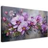 Feeby Stampe Da Parete - Quadri Soggiorno - Orchidea viola Composizione floreale - 120x60 cm - Decorazioni Camera Da Letto