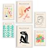 Nacnic Set di 6 Poster di Henri Matisse. Libertà. Stampe di fauvismo e arte astratta per l'interior design e la decorazione. A3 & A4, cornici bianche.