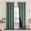 Ystyle Tende Oscuranti 100% Effetto Lino 2 Pezzi, 200x260cm, Tenda Oscurante da Interno con Occhielli, Tende per Interni Moderne per Camera da Letto e Soggiorno, Verde Bottiglia