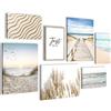 Novart Quadros - Completamente Pronto Da Appendere - Immagini - Mare - 7 Pezzi Set Moderni - N004871a