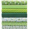 VOSSOT 7 pezzi 50x50 cm di fodera per borse uncinetto fai da te con motivo vegetale e forbici per tessuti, set di stoff patchwork in cotone - Cucito fai da te e artigianato per bambini e adulti