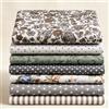 Generic 7 Pezzi di Tessuto Floreale in Cotone - per Decorazioni Fai Da Te, Cucito, Artigianato, Pretagliato per Trapunta, 49,8 x 49,8 cm (Grigio)