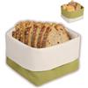 slowroom Cestino Portapane 12,5 x 12,5 cm, Reversibile, Pieghevole | Cestino per Pane, altezza regolabile 8-13 cm, lavabile a 40 °C, misto lino e cotone, per tavola, brunch e camping, Oliva