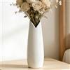 JIDOFUE Vaso in ceramica, Vaso per fiori bianco, 30 cm/12 pollici di altezza, Vasi moderni strutturati per fattoria, scaffale, decorazione domestica, centrotavola, decorazioni per soggiorno, grande