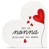 VELORAH Regalo Nonna in Legno di Faggio, Cuore Decorativo Autoportante con Dedica, Idea Regalo Compleanno Nonna, Natale e Festa dei Nonni, Made in Italy