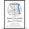 toyofmine Poster personalizzato mappa di Dove tutto ebbe inizio | Stampa personalizzata con mappa stellare poster per data specifica, regali unici per lui, regali significativi per lei