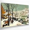 CheQuadro! Cacciatori nella neve Peter Bruegel, quadro grande stampa su tela di alta qualità, fine art, intelaiato pronto da appendere bsa5-100x70 cm