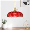 YLTLINK Lampadario a sospensione in vetro RED plafoniera design fiore bronzo lampadario vintage E26/E27 sospensioni per illuminazione interna altezza regolabile plafoniera cucina/soggiorno/sala da