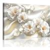 WENGTIAO Stampa su Tela Peonia Bianchi Floreale Incorniciato Grande | Quadro su Tela Estetica Fiori Bianchi Pittura Quadri Moderni Soggiorno Camera da Letto Casa Decorativo Parete 120x80 cm