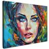 MuchoWow© Quadri Moderni Camera Da Letto Foto Quadro Con Cornice | 80x60 cm - Decorazioni Parete Soggiorno Stampa Su Tela Moderna Casa SalottoVolto - Donna - Pittura ad olio - Colorato - Arte