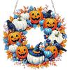 MOTGOM 5D Diamond Painting Pendente Kit Ghirlanda di Zucca Halloween, 5D Pittura Diamante Kit Acchiappaluce, Diamond Painting Artigianale Per La Decorazione Della Parete Di Casa 20x20cm