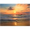 Lupia - Quadro moderno Canvas World BEACH SUNSET 30x40 cm, Stampa su Tela Telaio in Fibra di Legno, Stampa Stile naturalistico mare, Decorazione Cucina Sala da Pranzo bar hotel ristorante pizzeria