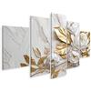 islandburner Quadro su tela Texture di marmo Bianco Colori oro Fiori d'oro Design di lusso JCTS Quadri Stampe Immagini Murale Decorazione da parete