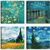 LuxHomeDecor Set di 4 quadri 30x30 cm - stampa su tela con telaio in legno in stile classico - Vincent Van Gogh