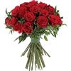 KENTIS - Bouquet di Rose Rosse Vere - Fresche a Stelo Lungo 50 cm a Domicilio Con Biglietto Personalizzato - 36 Pezzi