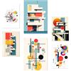 Nacnic Set da 6 Bauhaus Architettura decostruita Poster con illustrazioni di design per decorare le pareti di casa. Camere, negozi e attività commerciali. A3 e A4 Senza cornice